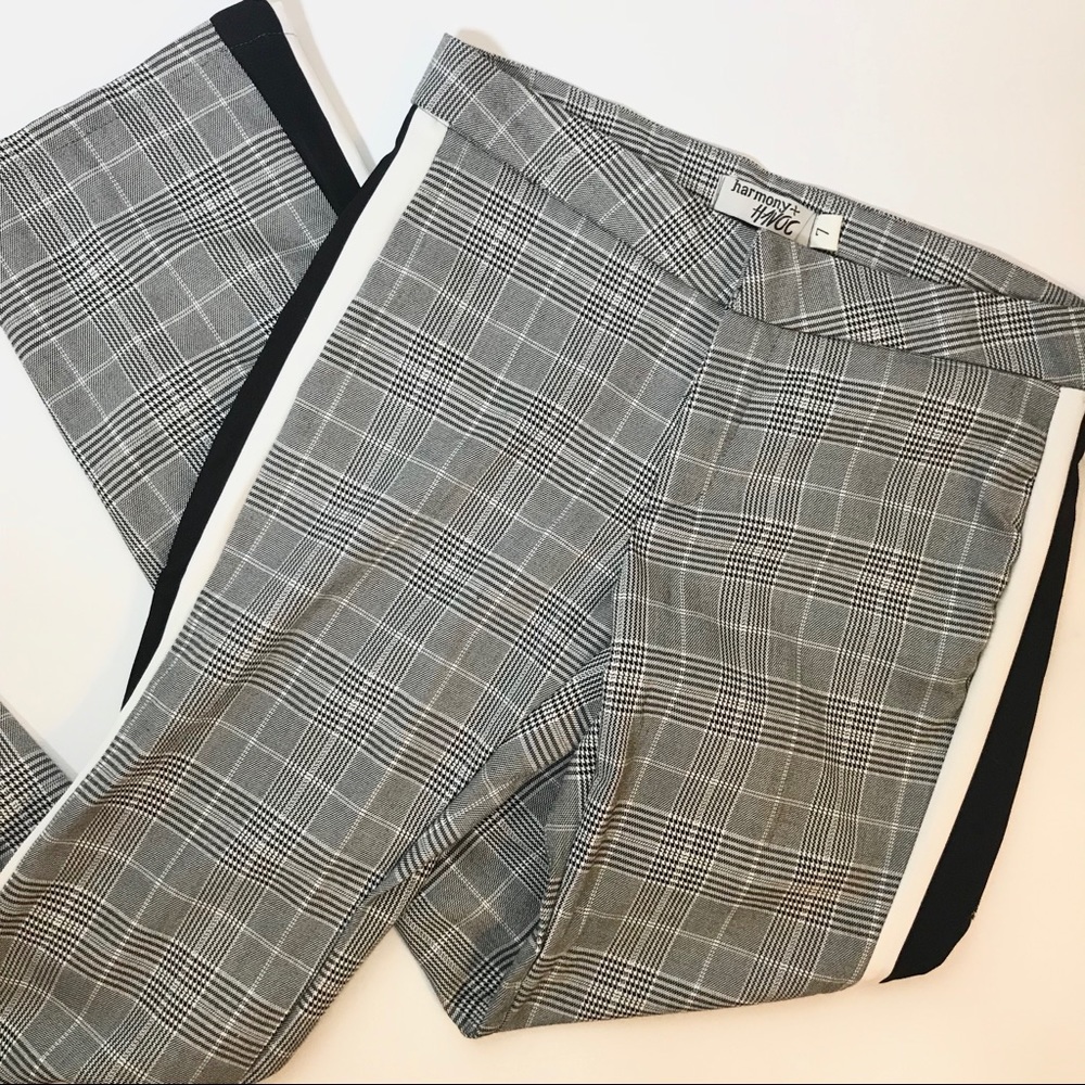 NWT Plaid Straight Leg Pants with Stripes